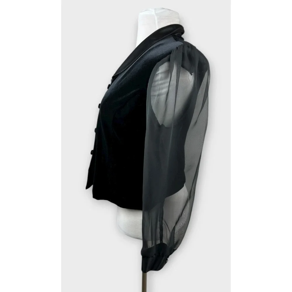 Vintage Another Thyme Velvet Top Size Large Fairy Grunge Victorian Jewel Buttons - Picture 6 of 10